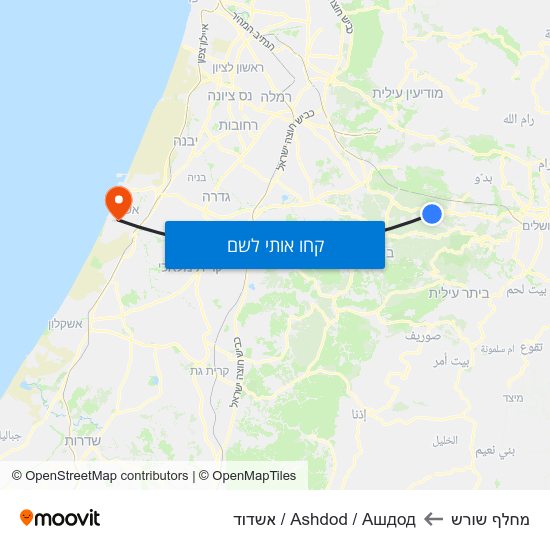 מפת מחלף שורש לAshdod / Ашдод / אשדוד