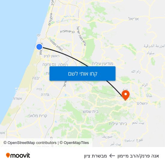 מפת אנה פרנק/הרב מיימון למבשרת ציון