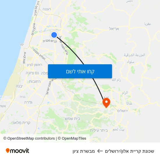 מפת שכונת קריית אלון/ירושלים למבשרת ציון