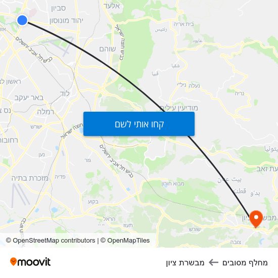 מפת מחלף מסובים למבשרת ציון