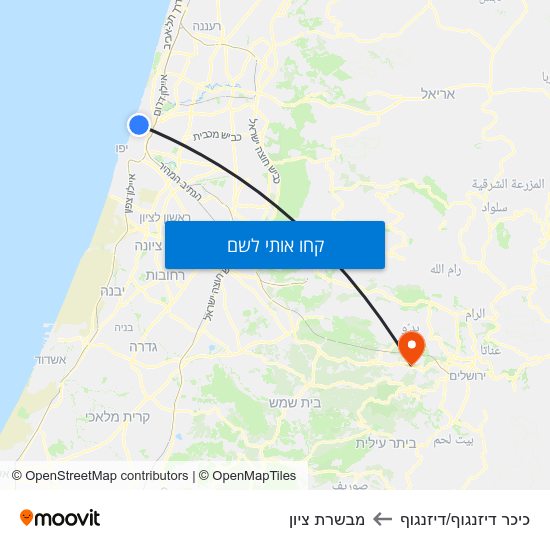 מפת כיכר דיזנגוף/דיזנגוף למבשרת ציון