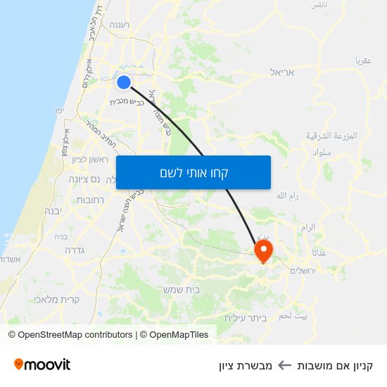 מפת קניון אם מושבות למבשרת ציון