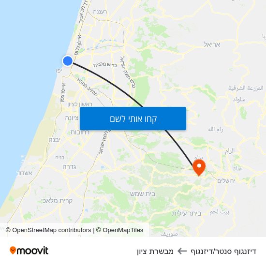 מפת דיזנגוף סנטר/דיזנגוף למבשרת ציון