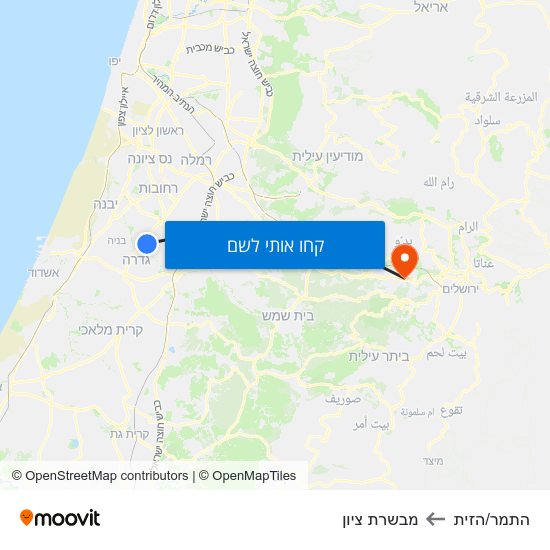 מפת התמר/הזית למבשרת ציון