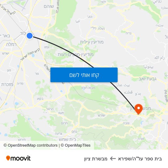 מפת בית ספר על''ה/שפירא למבשרת ציון