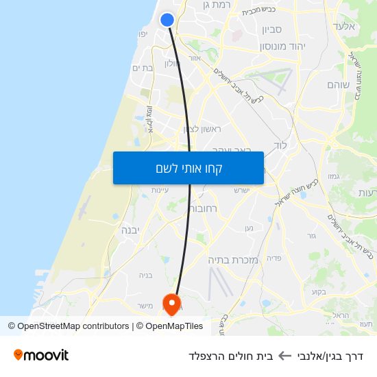 מפת דרך בגין/אלנבי לבית חולים הרצפלד