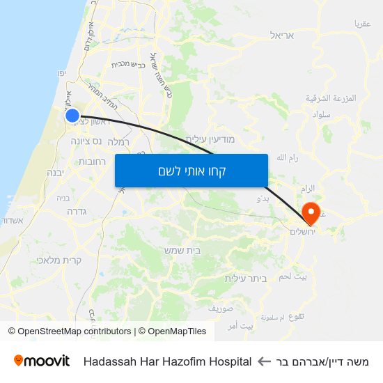 מפת משה דיין/אברהם בר לHadassah Har Hazofim Hospital