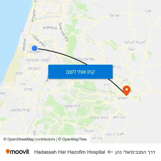מפת דרך המכבים/אלי כהן לHadassah Har Hazofim Hospital