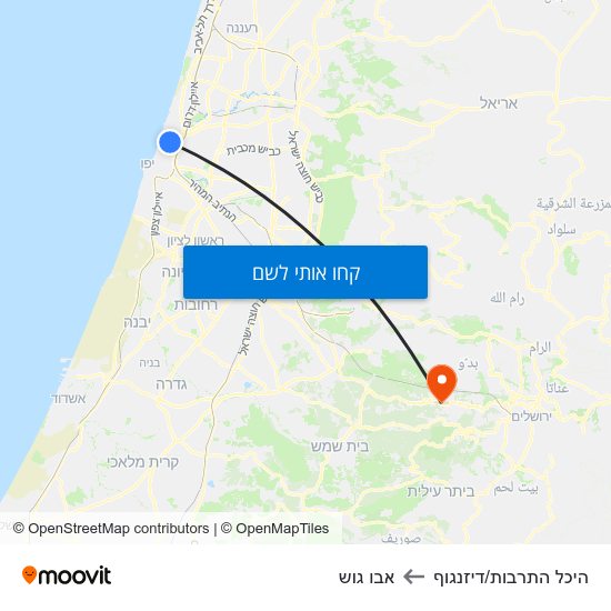 מפת היכל התרבות/דיזנגוף לאבו גוש