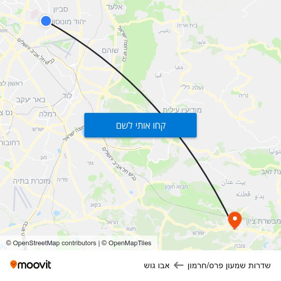 מפת שדרות שמעון פרס/חרמון לאבו גוש