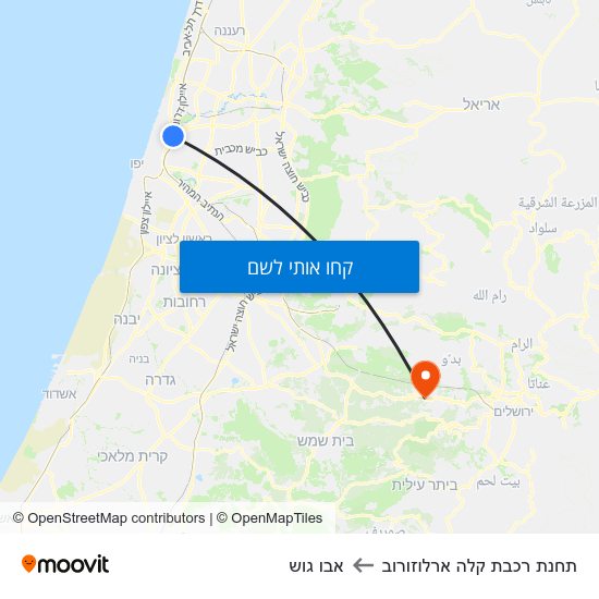 מפת תחנת רכבת קלה ארלוזורוב לאבו גוש