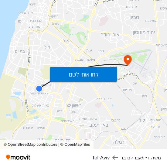 מפת משה דיין/אברהם בר לTel-Aviv