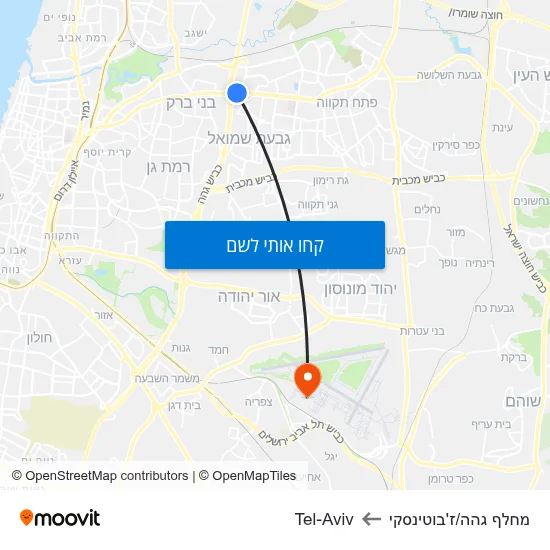 מפת מחלף גהה/ז'בוטינסקי לTel-Aviv