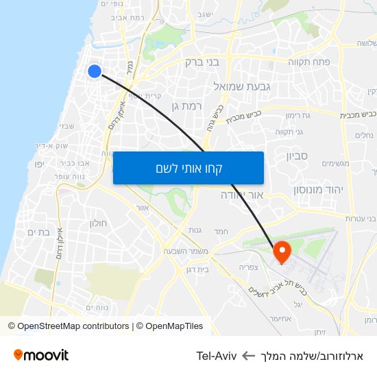 מפת ארלוזורוב/שלמה המלך לTel-Aviv