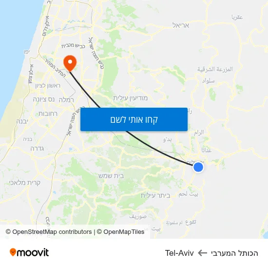 מפת הכותל המערבי לTel-Aviv