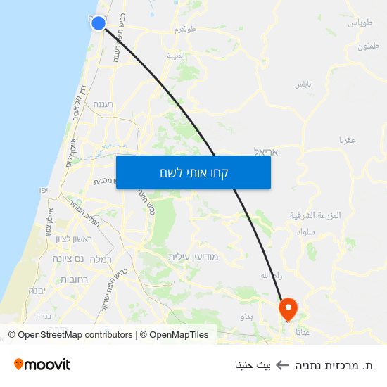מפת ת. מרכזית נתניה לبيت حنينا