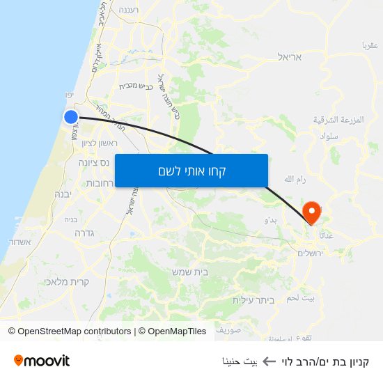 מפת קניון בת ים/הרב לוי לبيت حنينا