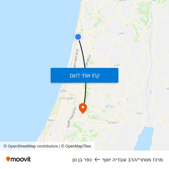 מפת מרכז מסחרי/הרב עובדיה יוסף לכפר בן נון