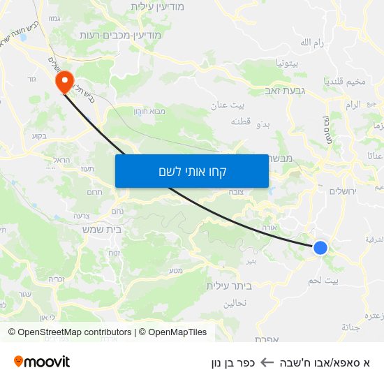 מפת א סאפא/אבו ח'שבה לכפר בן נון