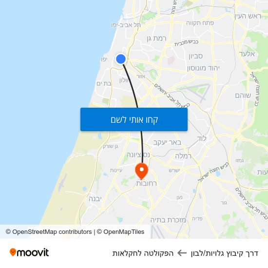 מפת דרך קיבוץ גלויות/לבון להפקולטה לחקלאות