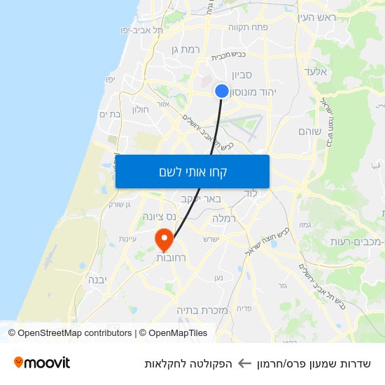 מפת שדרות שמעון פרס/חרמון להפקולטה לחקלאות