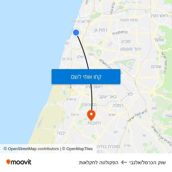 מפת שוק הכרמל/אלנבי להפקולטה לחקלאות