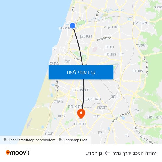 מפת יהודה המכבי/דרך נמיר לגן המדע