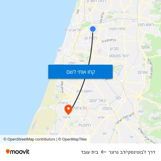 מפת דרך ז'בוטינסקי/דב גרונר לבית עובד