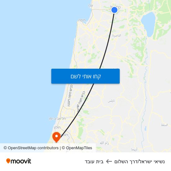מפת נשיאי ישראל/דרך השלום לבית עובד
