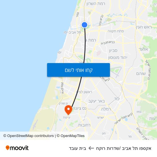 מפת אקספו תל אביב /שדרות רוקח לבית עובד