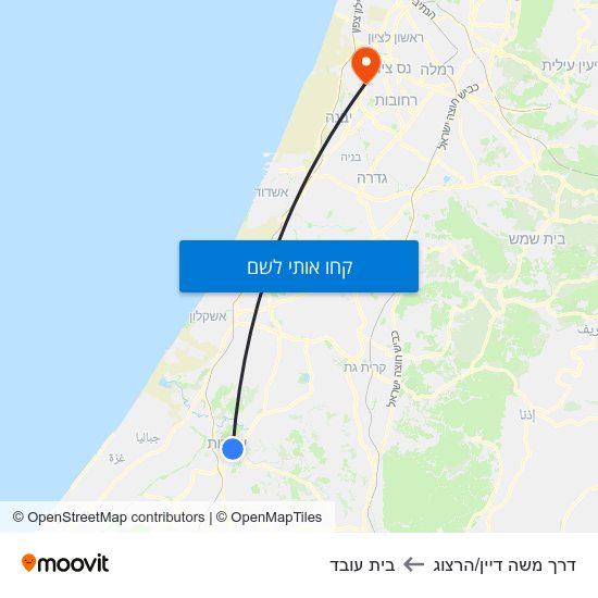 מפת דרך משה דיין/הרצוג לבית עובד