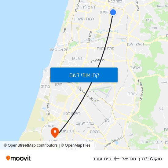 מפת סוקולוב/דרך מגדיאל לבית עובד