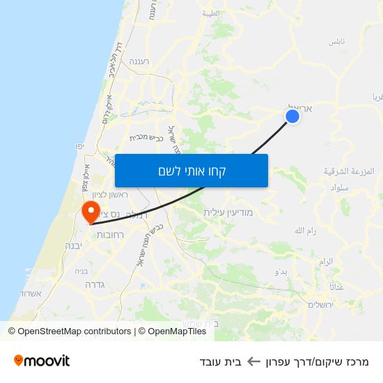 מפת מרכז שיקום/דרך עפרון לבית עובד