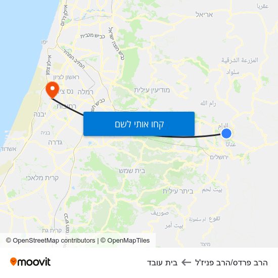 מפת הרב פרדס/הרב פניז'ל לבית עובד