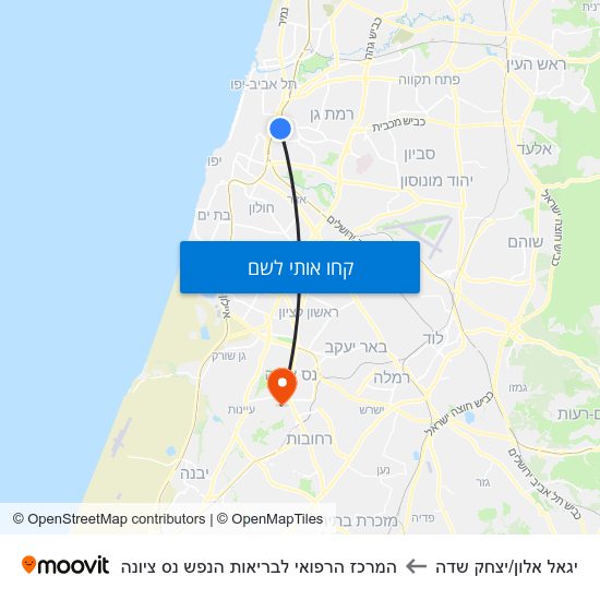 מפת יגאל אלון/יצחק שדה להמרכז הרפואי לבריאות הנפש נס ציונה