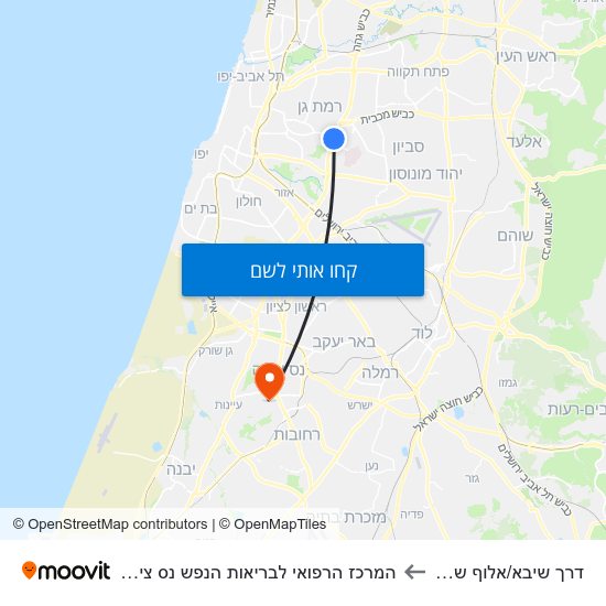 מפת דרך שיבא/אלוף שדה להמרכז הרפואי לבריאות הנפש נס ציונה