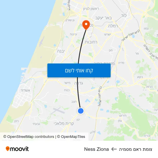 מפת צומת ראם מסמיה לNess Ziona