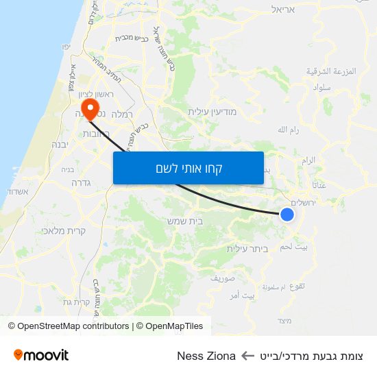מפת צומת גבעת מרדכי/בייט לNess Ziona