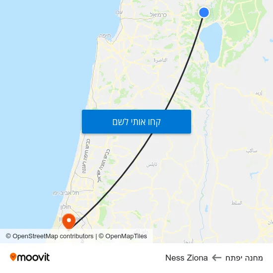 מפת מחנה יפתח לNess Ziona