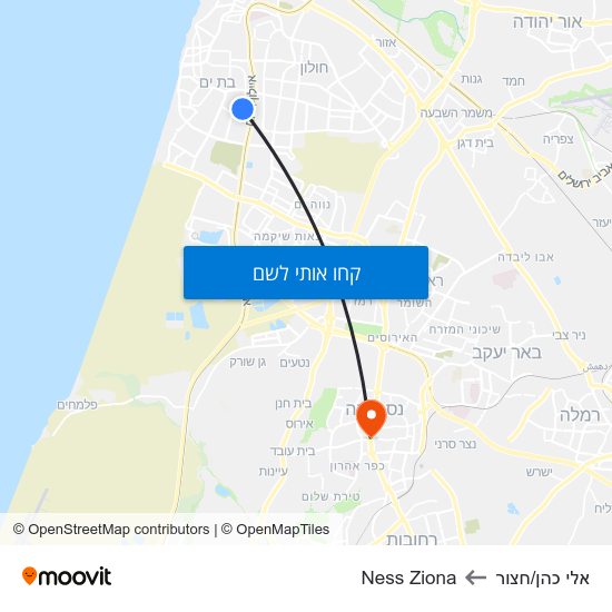 מפת אלי כהן/חצור לNess Ziona