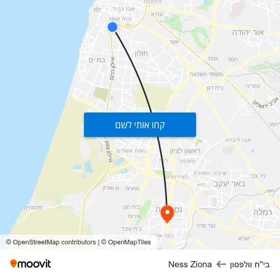 מפת בי''ח וולפסון לNess Ziona