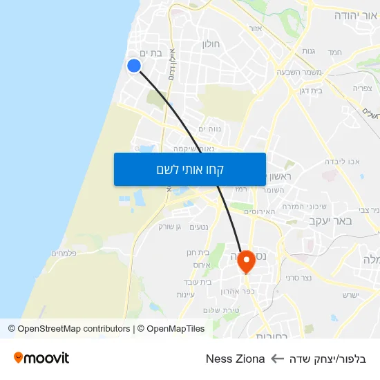 מפת בלפור/יצחק שדה לNess Ziona