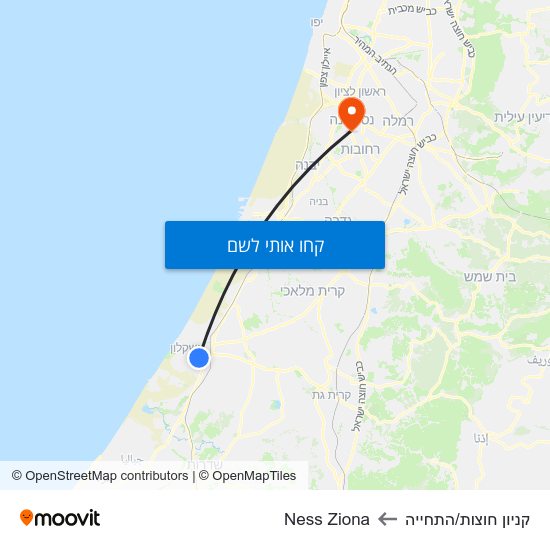 מפת קניון חוצות/התחייה לNess Ziona