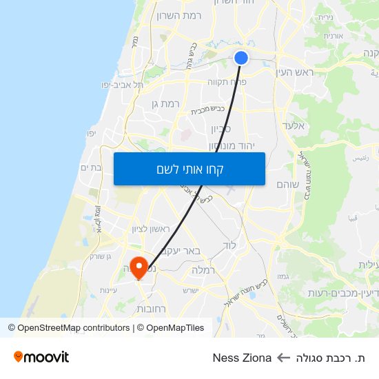 מפת ת. רכבת סגולה לNess Ziona
