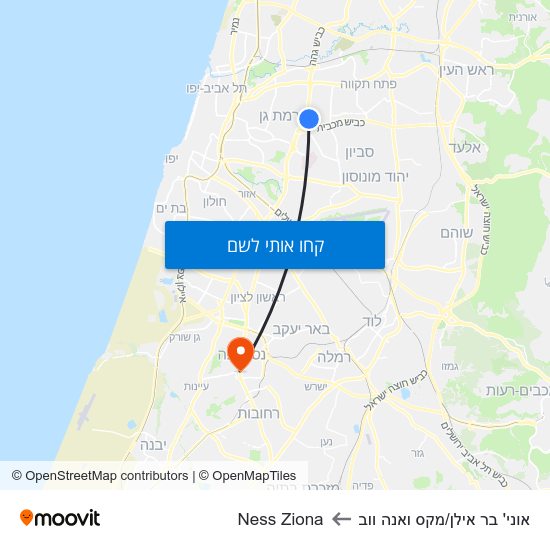 מפת אוני' בר אילן/מקס ואנה ווב לNess Ziona