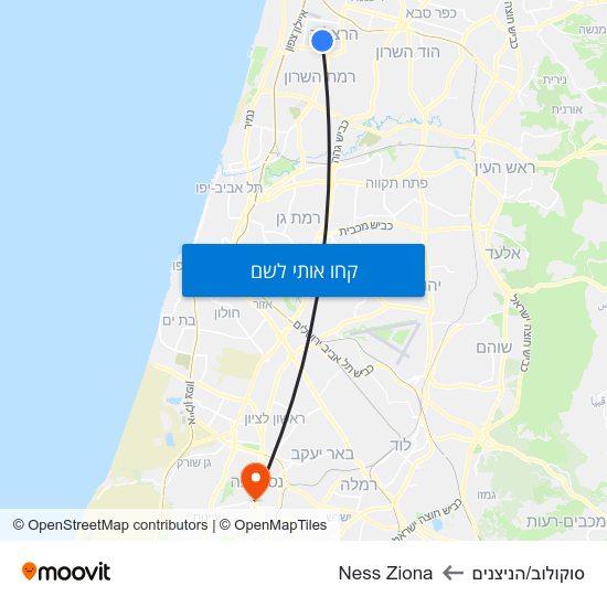 מפת סוקולוב/הניצנים לNess Ziona