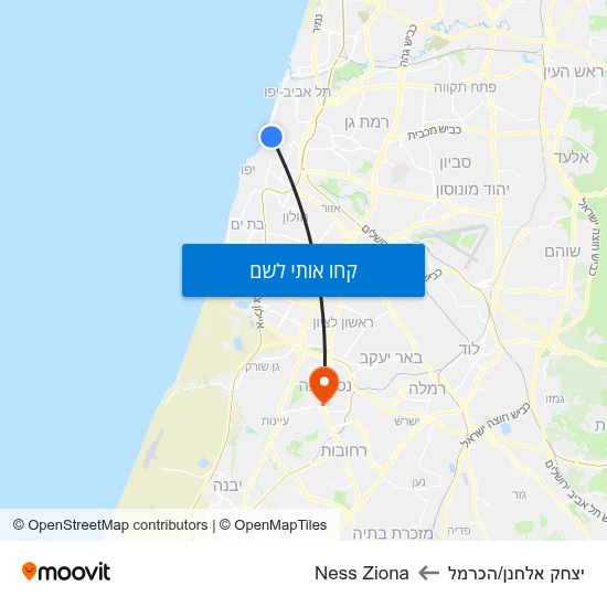 מפת יצחק אלחנן/הכרמל לNess Ziona
