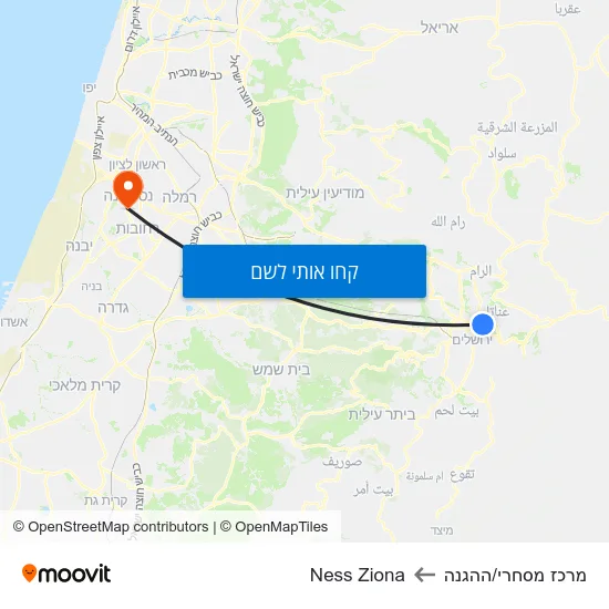 מפת מרכז מסחרי/ההגנה לNess Ziona