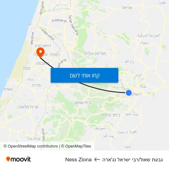 מפת גבעת שאול/רבי ישראל נג'ארה לNess Ziona