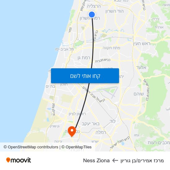 מפת מרכז אמירים/בן גוריון לNess Ziona